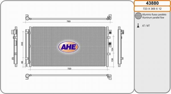AHE 43880 - Конденсатор, кондиціонер autozip.com.ua