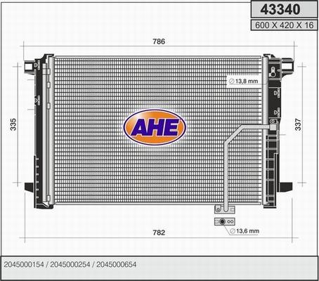 AHE 43340 - Конденсатор, кондиціонер autozip.com.ua