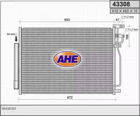 AHE 43308 - Конденсатор, кондиціонер autozip.com.ua