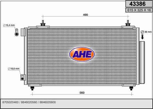 AHE 43386 - Конденсатор, кондиціонер autozip.com.ua