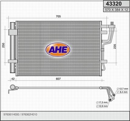 AHE 43320 - Конденсатор, кондиціонер autozip.com.ua