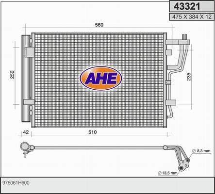 AHE 43321 - Конденсатор, кондиціонер autozip.com.ua