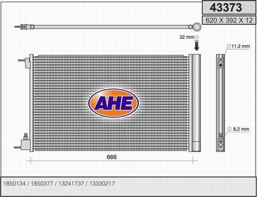 AHE 43373 - Конденсатор, кондиціонер autozip.com.ua