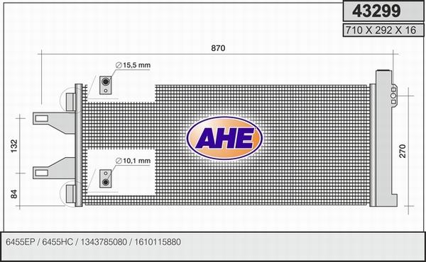 AHE 43299 - Конденсатор, кондиціонер autozip.com.ua