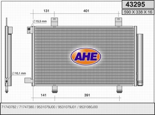AHE 43295 - Конденсатор, кондиціонер autozip.com.ua