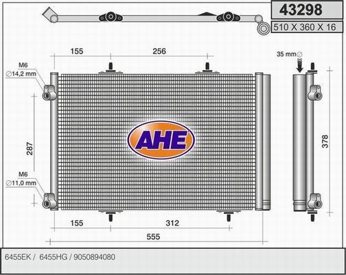 AHE 43298 - Конденсатор, кондиціонер autozip.com.ua