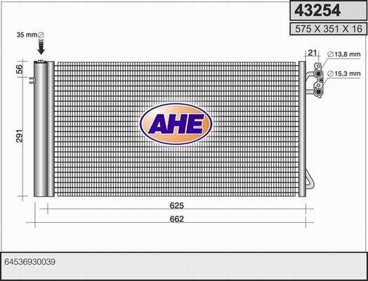 AHE 43254 - Конденсатор, кондиціонер autozip.com.ua
