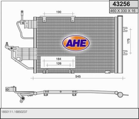 AHE 43256 - Конденсатор, кондиціонер autozip.com.ua