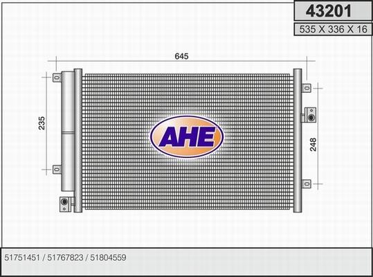 AHE 43201 - Конденсатор, кондиціонер autozip.com.ua