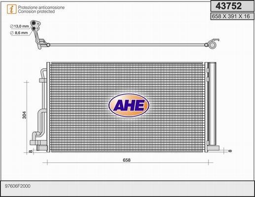 AHE 43752 - Конденсатор, кондиціонер autozip.com.ua