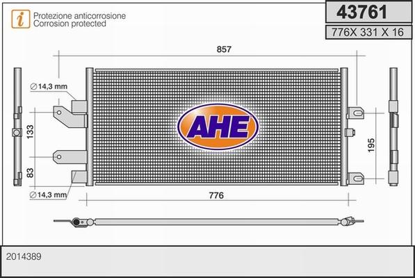 AHE 43761 - Конденсатор, кондиціонер autozip.com.ua