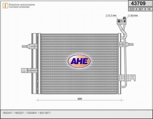 AHE 43709 - Конденсатор, кондиціонер autozip.com.ua