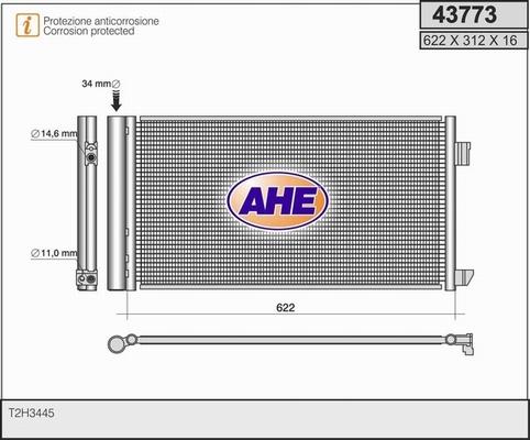 AHE 43773 - Конденсатор, кондиціонер autozip.com.ua
