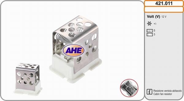 AHE 421.011 - Додатковий резистор, електромотор - вентилятор радіатора autozip.com.ua