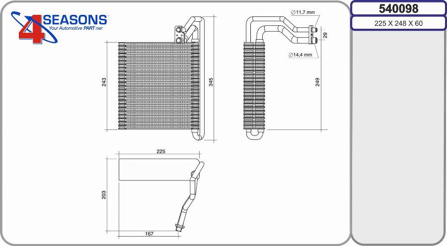 AHE 540098 - Випарник, кондиціонер autozip.com.ua