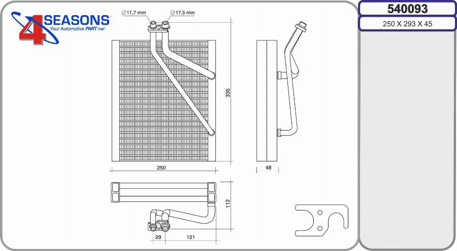 AHE 540093 - Випарник, кондиціонер autozip.com.ua
