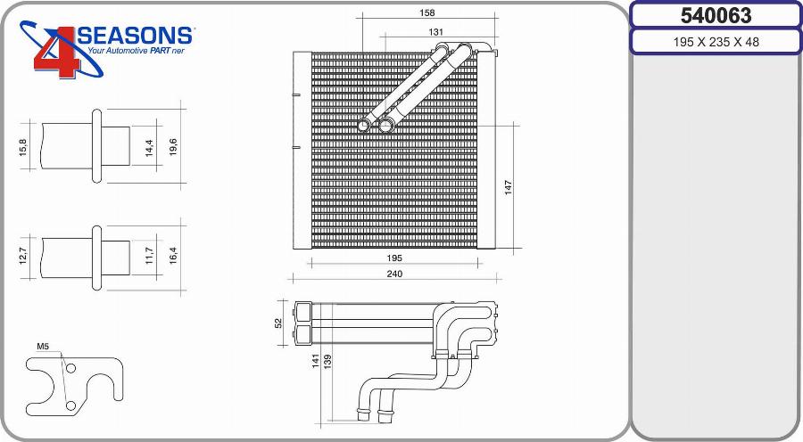 AHE 540063 - Випарник, кондиціонер autozip.com.ua