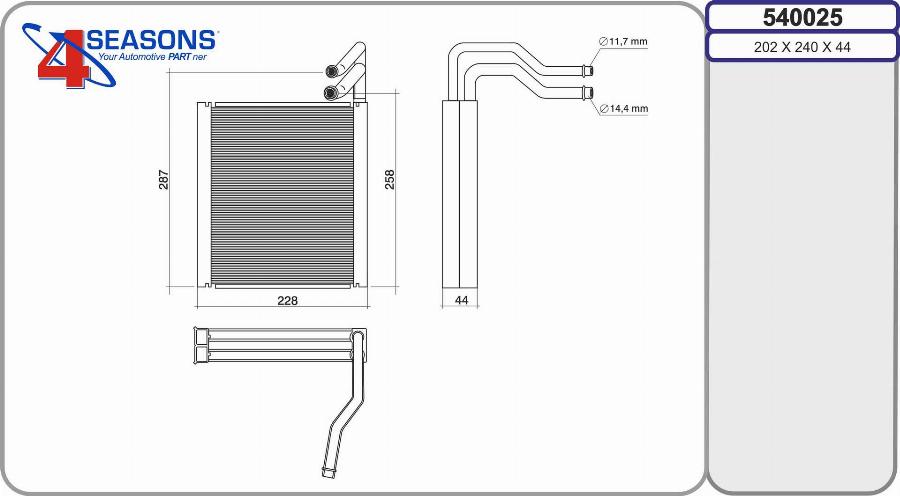 AHE 540025 - Випарник, кондиціонер autozip.com.ua