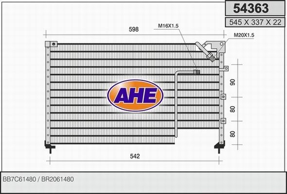 AHE 54363 - Конденсатор, кондиціонер autozip.com.ua