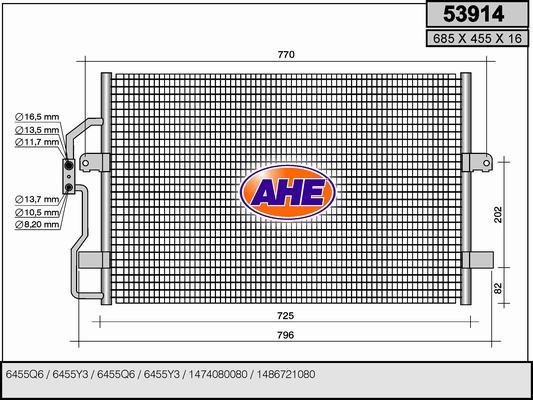 AHE 53914 - Конденсатор, кондиціонер autozip.com.ua