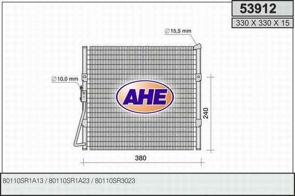 AHE 53912 - Конденсатор, кондиціонер autozip.com.ua