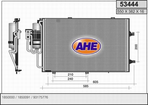 AHE 53444 - Конденсатор, кондиціонер autozip.com.ua