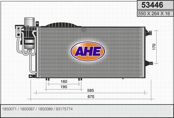 AHE 53446 - Конденсатор, кондиціонер autozip.com.ua