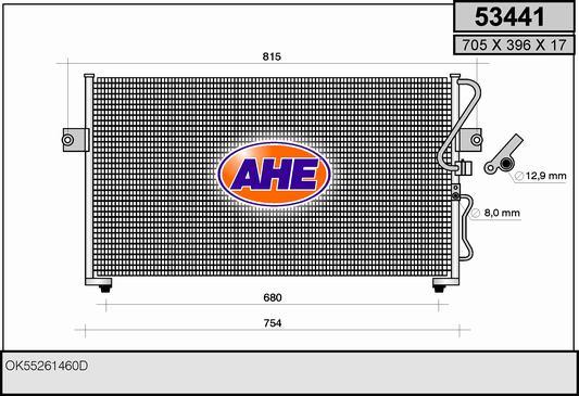 AHE 53441 - Конденсатор, кондиціонер autozip.com.ua