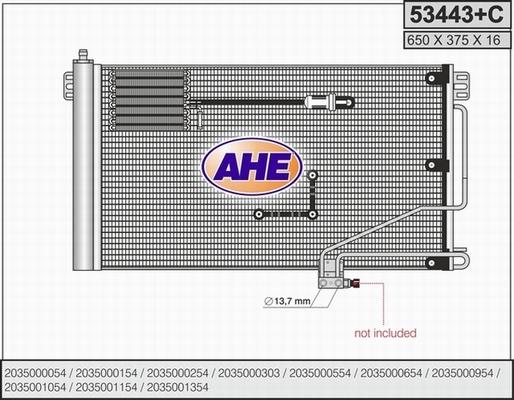 AHE 53443+C - Конденсатор, кондиціонер autozip.com.ua