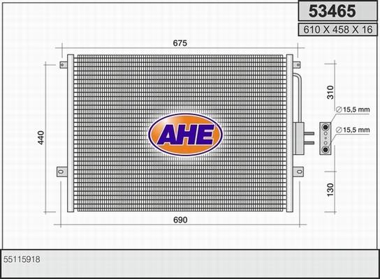 AHE 53465 - Конденсатор, кондиціонер autozip.com.ua