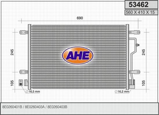 AHE 53462 - Конденсатор, кондиціонер autozip.com.ua