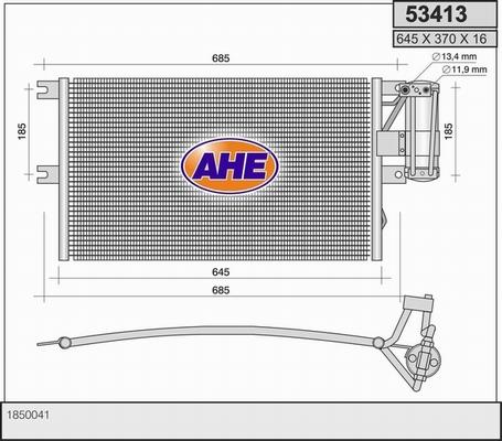 AHE 53413 - Конденсатор, кондиціонер autozip.com.ua