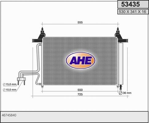 AHE 53435 - Конденсатор, кондиціонер autozip.com.ua