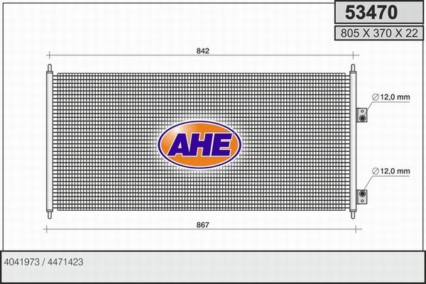AHE 53470 - Конденсатор, кондиціонер autozip.com.ua
