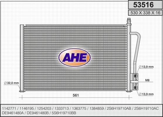AHE 53516 - Конденсатор, кондиціонер autozip.com.ua