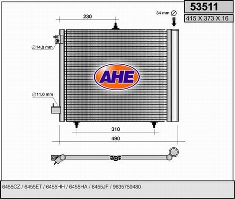 AHE 53511 - Конденсатор, кондиціонер autozip.com.ua