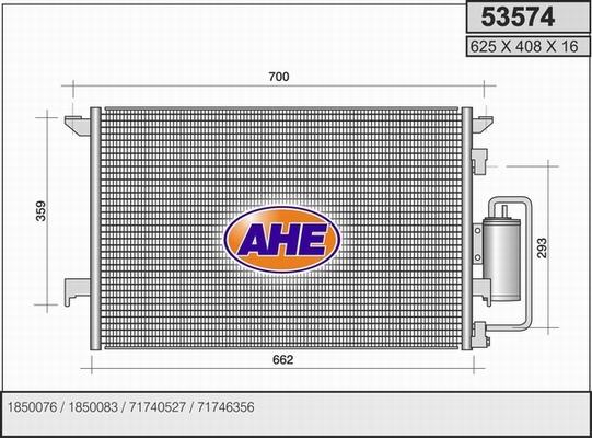 AHE 53574 - Конденсатор, кондиціонер autozip.com.ua
