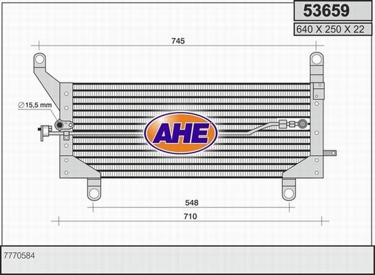 AHE 53659 - Конденсатор, кондиціонер autozip.com.ua