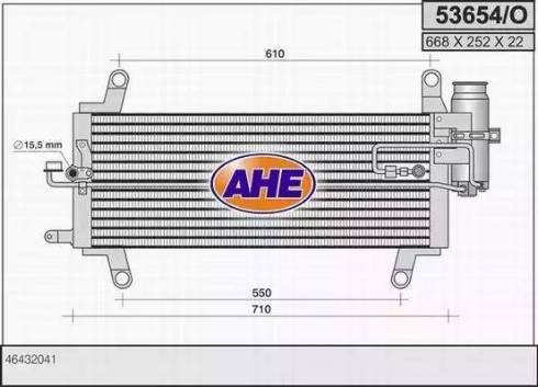 AHE 53654/O - Конденсатор, кондиціонер autozip.com.ua