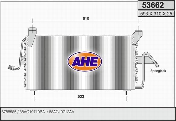 AHE 53662 - Конденсатор, кондиціонер autozip.com.ua