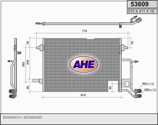 AHE 53609 - Конденсатор, кондиціонер autozip.com.ua