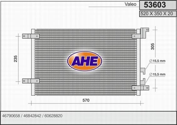 AHE 53603 - Конденсатор, кондиціонер autozip.com.ua
