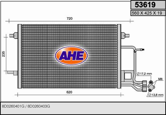 AHE 53619 - Конденсатор, кондиціонер autozip.com.ua