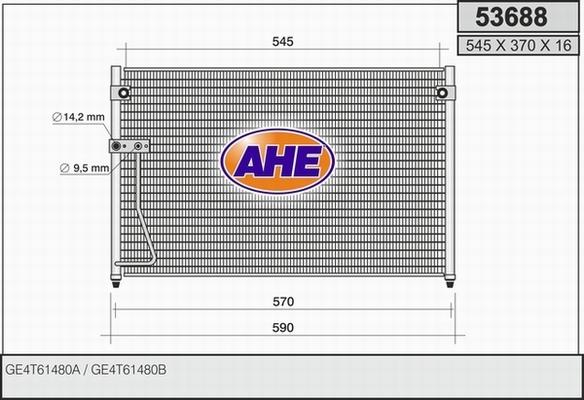 AHE 53688 - Конденсатор, кондиціонер autozip.com.ua