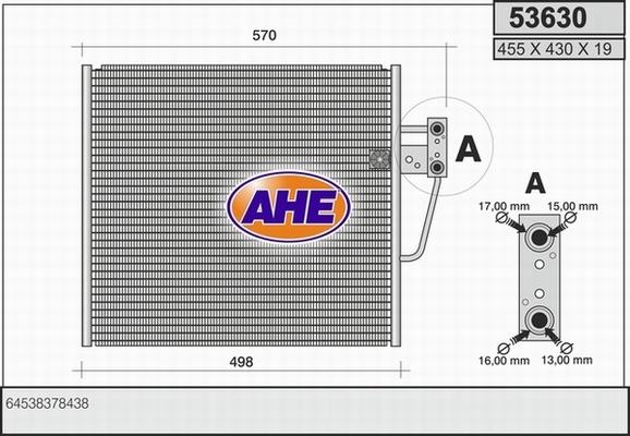 AHE 53630 - Конденсатор, кондиціонер autozip.com.ua