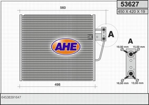 AHE 53627 - Конденсатор, кондиціонер autozip.com.ua