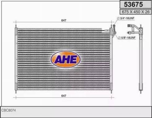 AHE 53675 - Конденсатор, кондиціонер autozip.com.ua