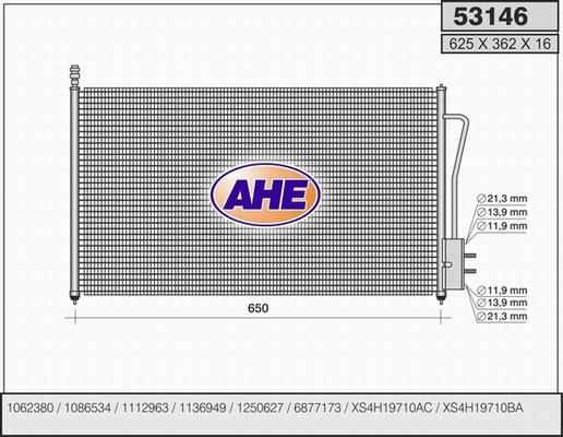 AHE 53146 - Конденсатор, кондиціонер autozip.com.ua