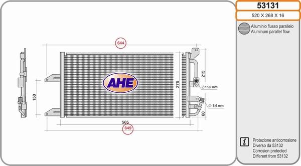 AHE 53131 - Конденсатор, кондиціонер autozip.com.ua