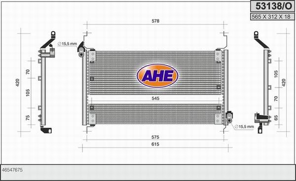 AHE 53138/O - Конденсатор, кондиціонер autozip.com.ua